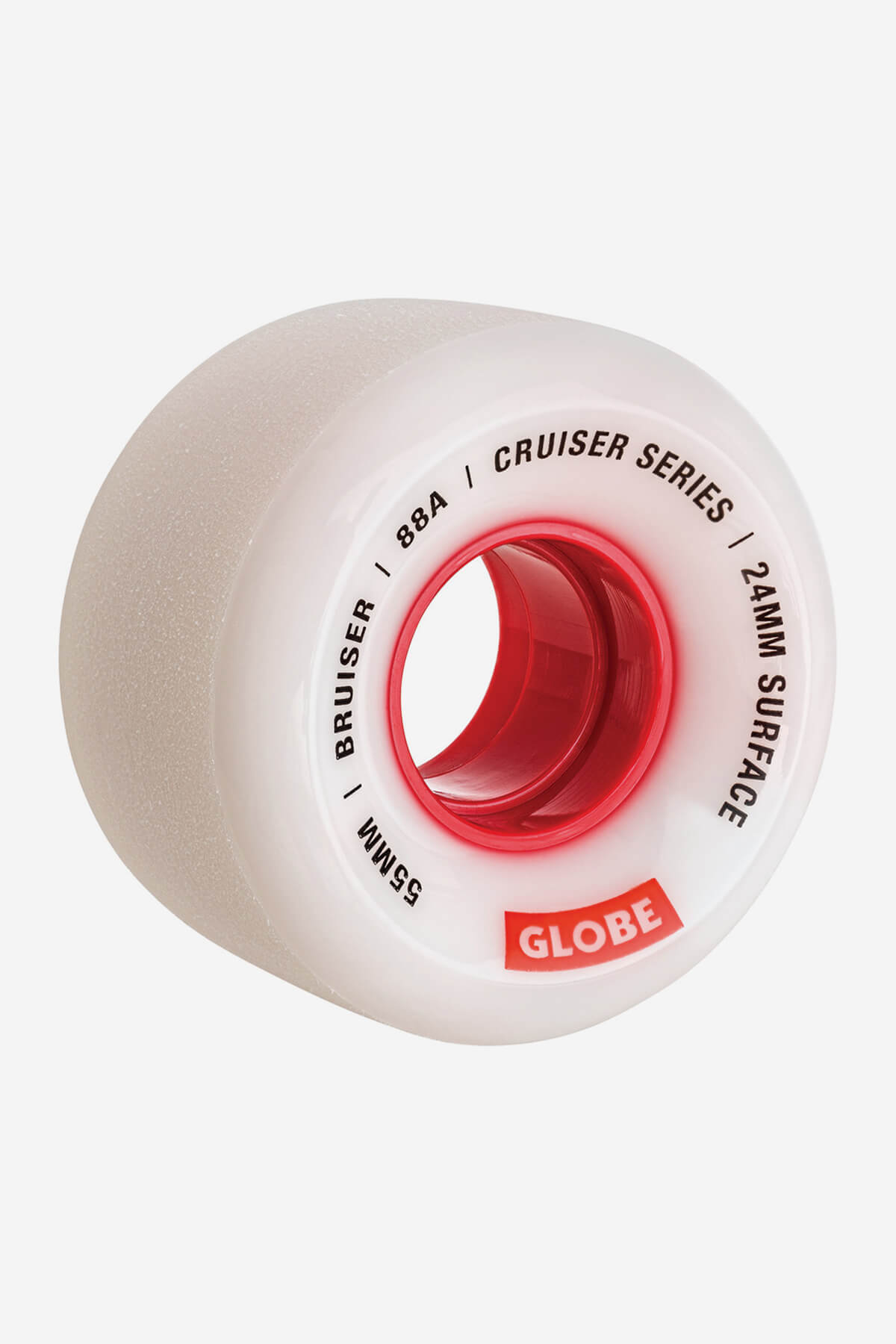 Ruota da skateboard Bruiser Cruiser 55mm - Bianco/Rosso Bianco/Rosso/55