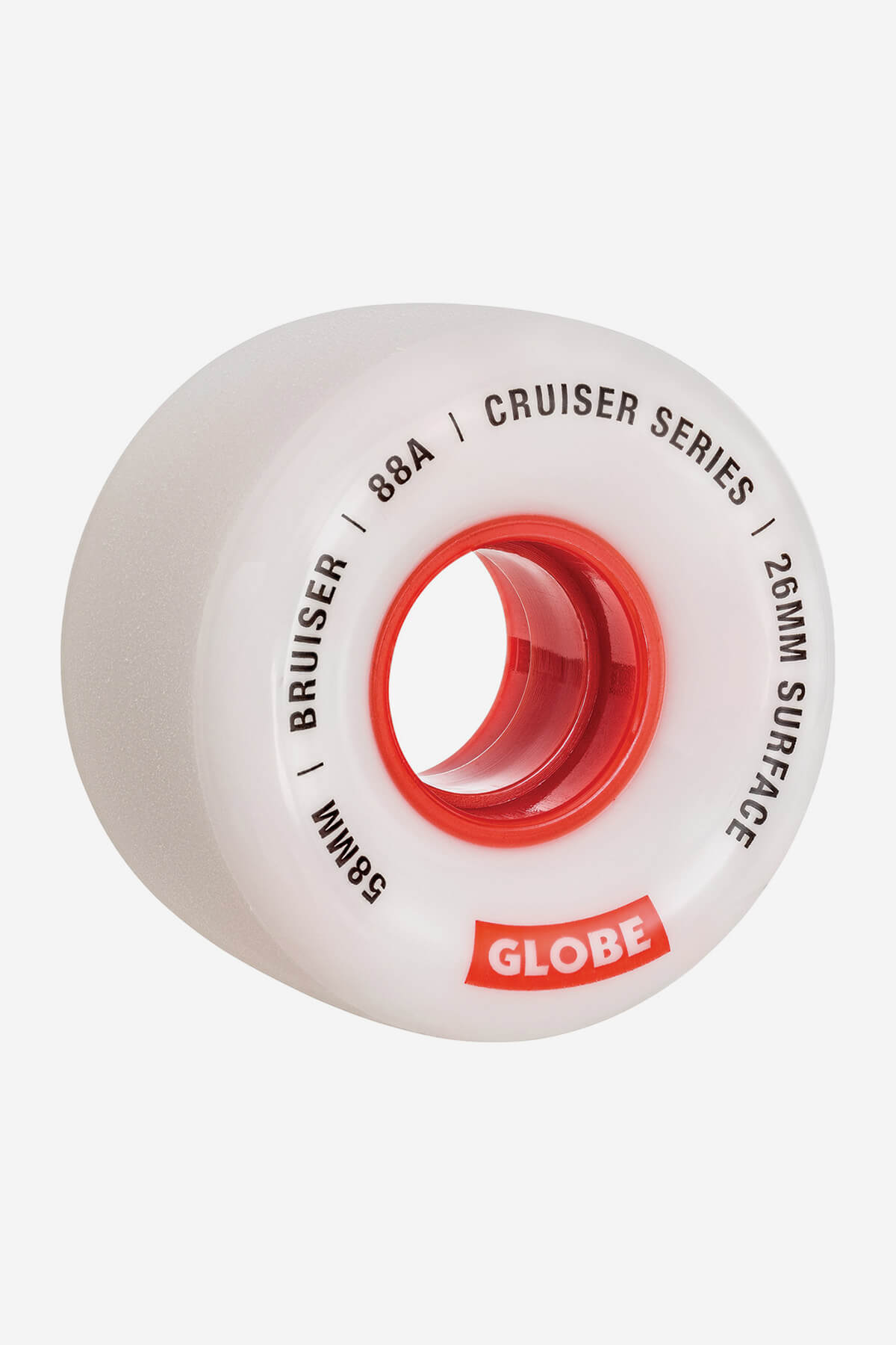 Ruota da skateboard Bruiser Cruiser 58mm - Bianco/Rosso Bianco/Rosso/58