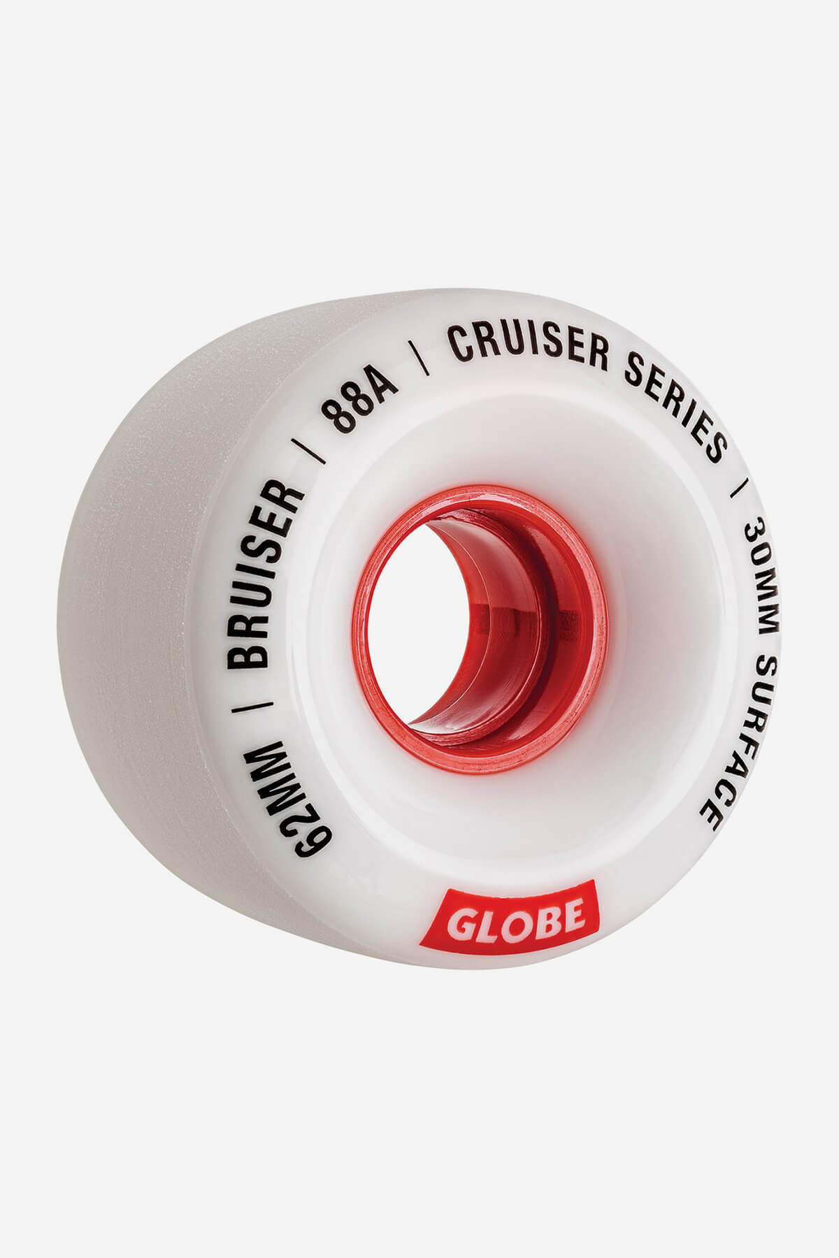 Bruiser Cruiser Skateboard Rad 62mm - Weiß/Rot Weiß/Rot/62