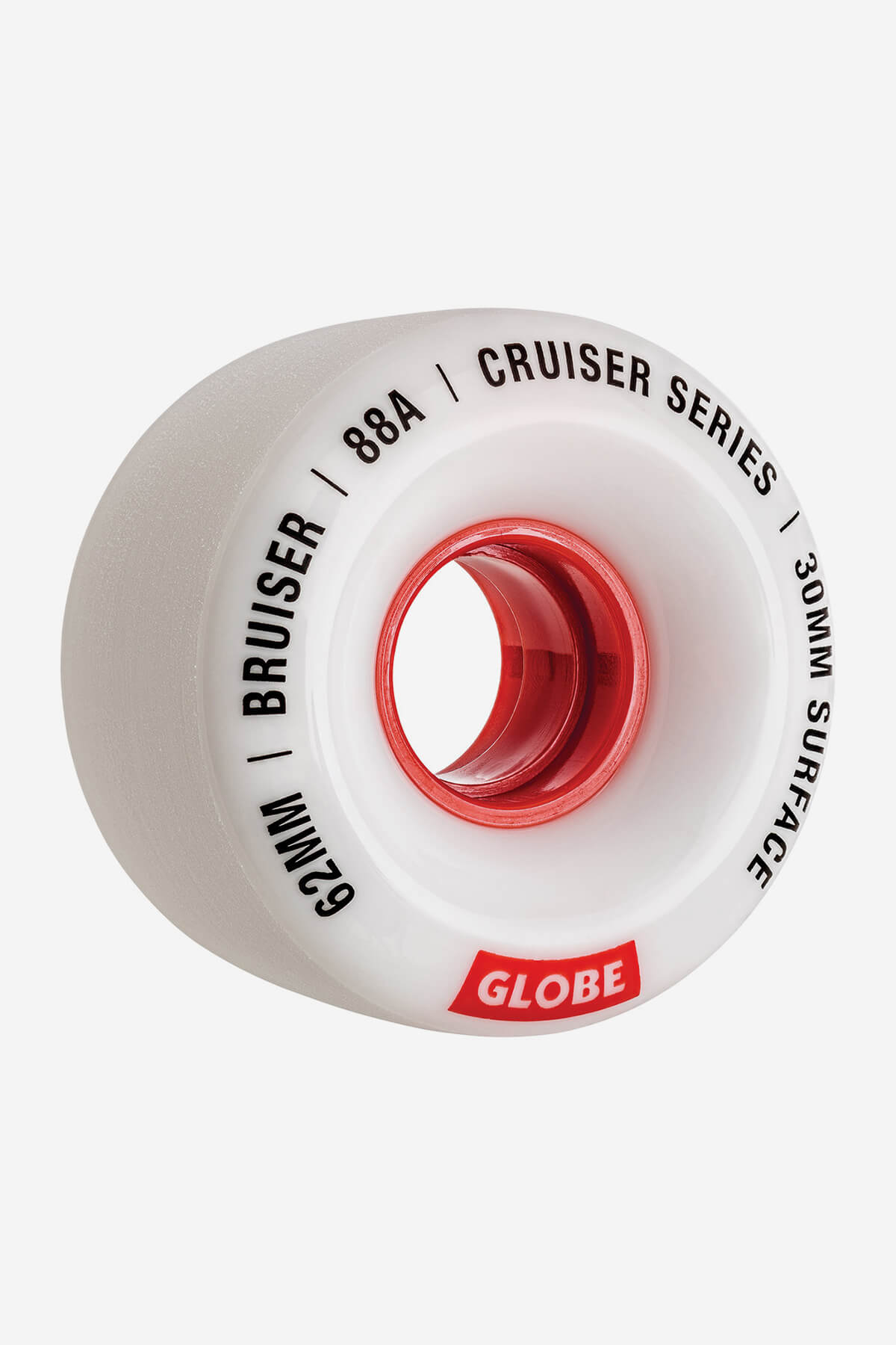 Bruiser Cruiser Skateboard Wheel 62mm - White/Red White/Red/62