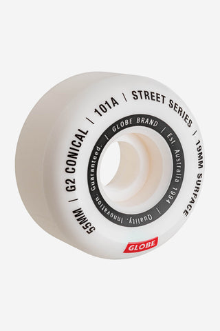 G2 Conical Street Skateboard Wheel - White White/Essential