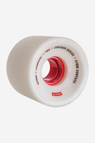 Ruota da skateboard Cruiser conica 62mm - Bianco/Rosso Bianco/Rosso/62