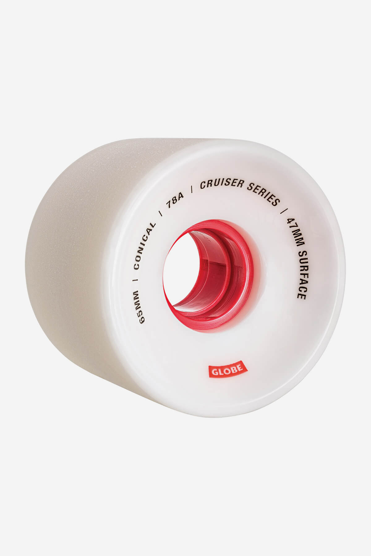 Conical Cruiser Skateboard Wheel 65mm - White/Red White/Red/65