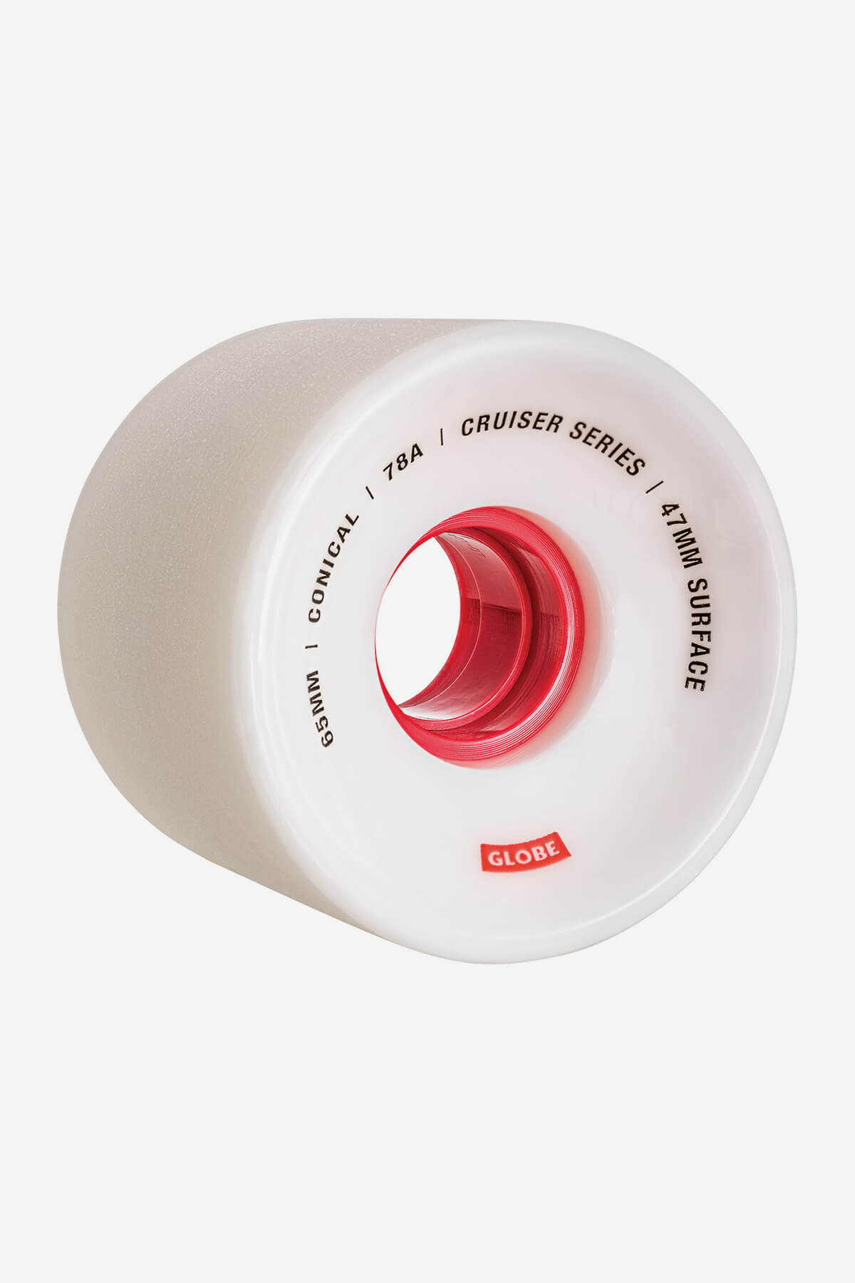Ruota da skateboard Cruiser conica 65mm - Bianco/Rosso Bianco/Rosso/65