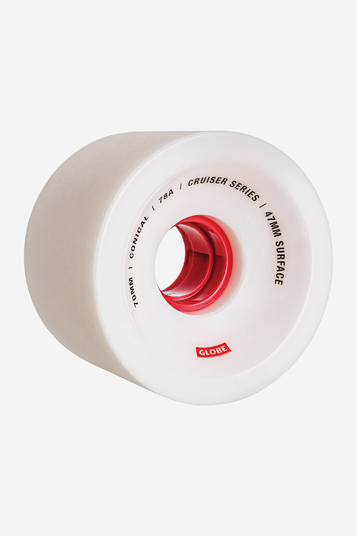 Conical Cruiser Skateboard Wheel 70mm - White/Red White/Red/70