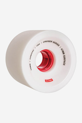 Ruota da skateboard Cruiser conica 70mm - Bianco/Rosso Bianco/Rosso/70