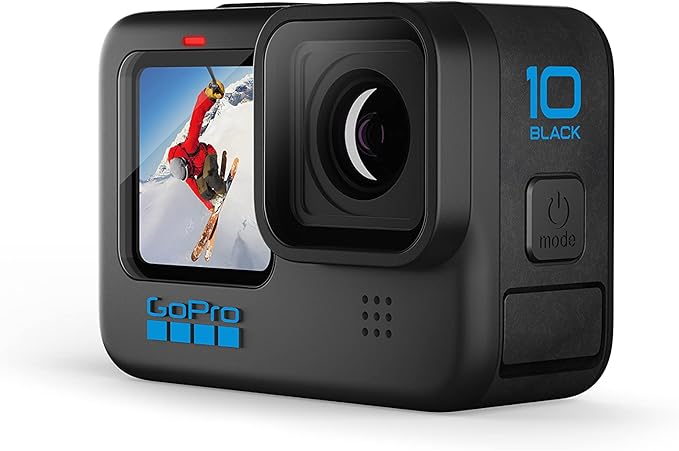 GoPro HERO10 Black - Cámara de acción a Prueba de Agua con LCD Frontal y Pantallas traseras táctiles, Video 5.3K60 Ultra HD, Fotos de 23MP, transmisión en Vivo de 1080p, cámara Web, estabilización