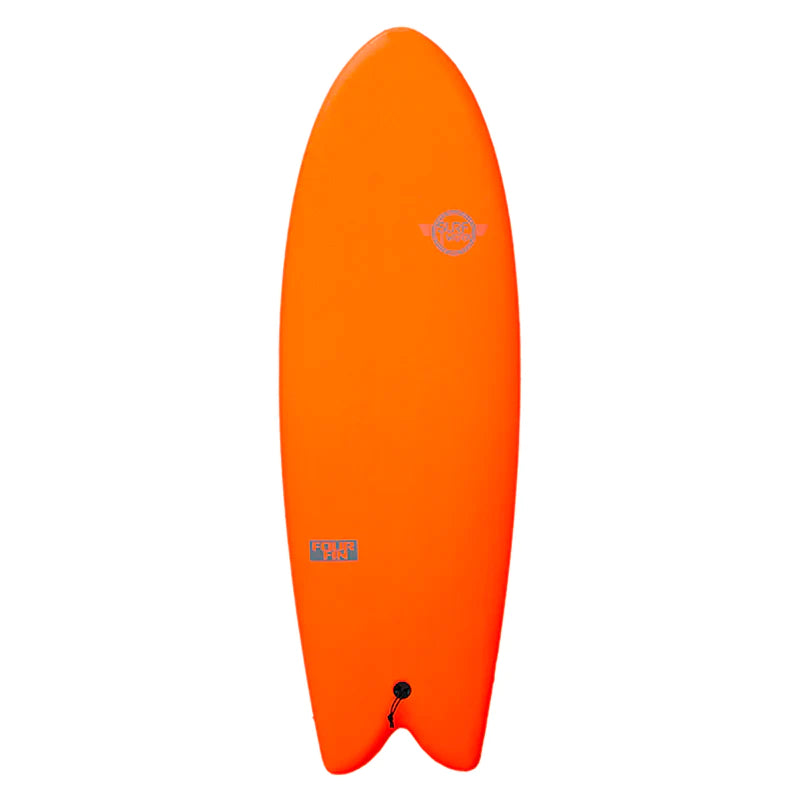 Tavola da surf arancione Pro-Line a quattro pinne