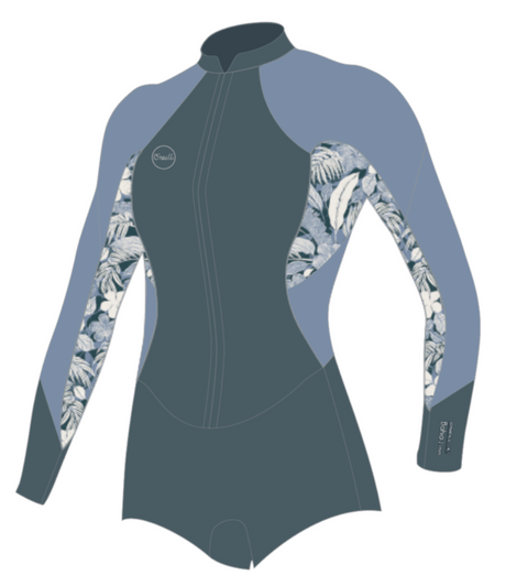 Wms Bahia 2/1 Front Zip L/S Short Spring
