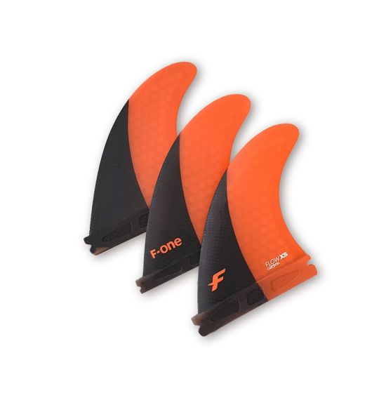 Set di pinne Thruster F-one Flow XS Carbon Papaya