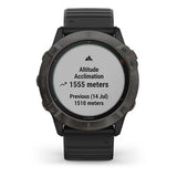 Garmin Fenix 6X PRO Solar Titanio gris carbón con correa negra