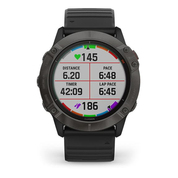 Garmin Fenix ​​6X PRO Solar Titanium Grigio Antracite con cinturino Nero