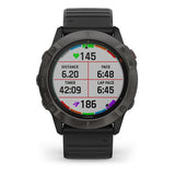 Garmin Fenix 6X PRO Solar Titanio gris carbón con correa negra