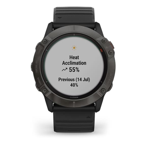 Garmin Fenix 6X PRO Solar Titanio gris carbón con correa negra