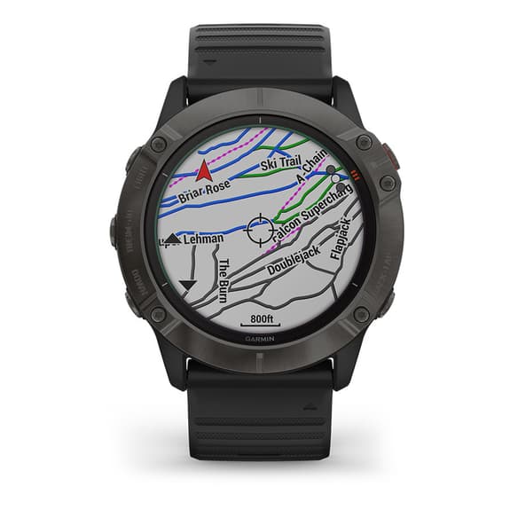 Garmin Fenix 6X PRO Solar Titanio gris carbón con correa negra