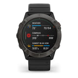 Garmin Fenix 6X PRO Solar Titanio gris carbón con correa negra