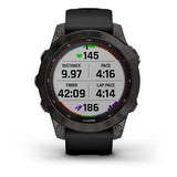 Garmin Fenix ​​​​7 Sapphire Solar Grigio Antracite con cinturino Nero