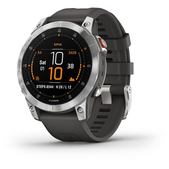 Garmin EPIX 2 argento con cinturino grigio