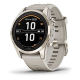 Garmin Fenix 7S Pro Zafiro Solar oro correa beige