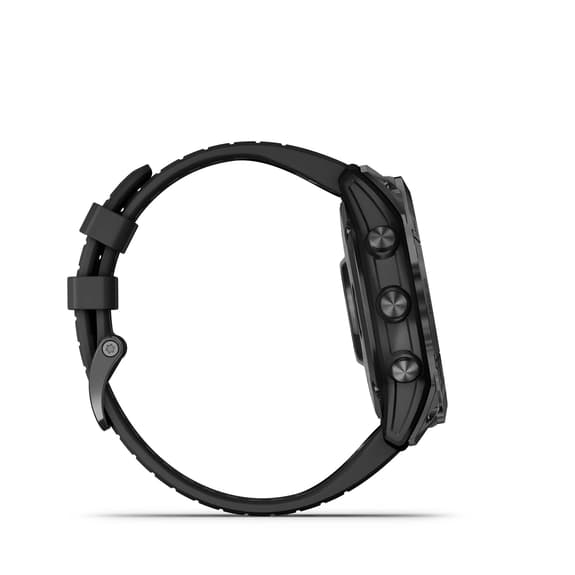 Garmin Fenix ​​​​7X Pro Solar Sapphire Titane Charbon Gris Bracelet Noir