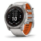 Garmin Fenix 7 Pro Zafiro Solar Titanio correa gris naranja