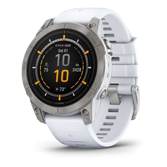 Garmin EPIX 2 PRO Saphir 47 mm Bracelet blanc titane