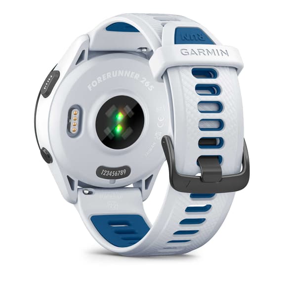 Garmin Forerunner 265 blanc noir bracelet blanc bleu