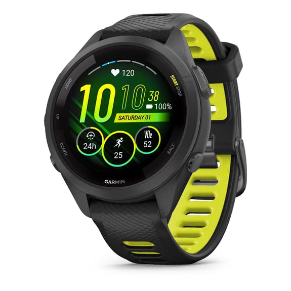 Garmin Forerunner 265S negro correa negro amarillo