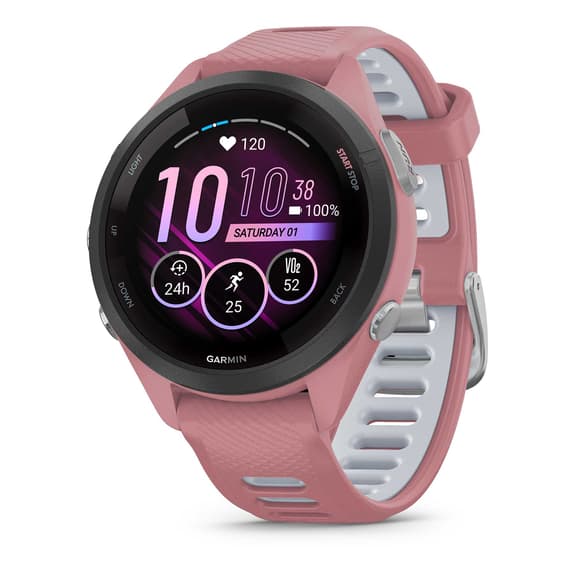 Garmin Forerunner 265S negro rosa correa rosa gris