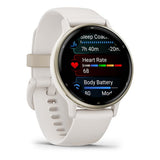 Garmin Vivoactive 5 bracelet en silicone blanc ivoire or blanc