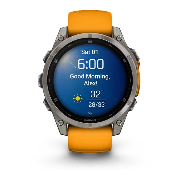 Cinturino arancione Garmin fēnix 8 AMOLED Sapphire 47 mm placcato titanio