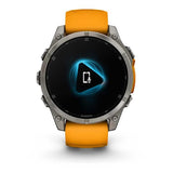 Garmin fēnix 8 AMOLED Sapphire 47 mm Bracelet orange plaqué titane