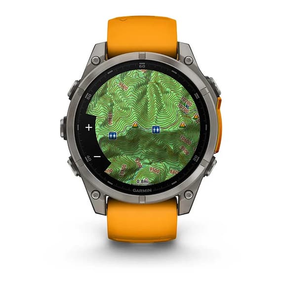 Cinturino arancione Garmin fēnix 8 AMOLED Sapphire 47 mm placcato titanio