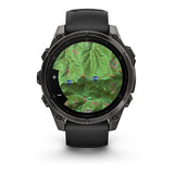 Garmin fēnix 8 AMOLED Sapphire 47 mm Titane gris anthracite bracelet noir