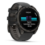 Garmin fēnix 8 AMOLED Sapphire 47 mm Titane gris anthracite bracelet noir