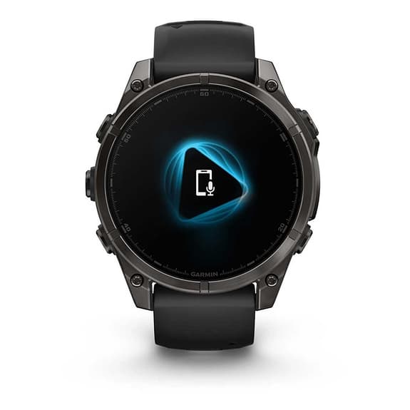 Garmin fēnix 8 AMOLED Zafiro 47 mm Titanio gris carbón correa negro