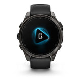 Garmin fēnix 8 AMOLED Sapphire 47 mm Titane gris anthracite bracelet noir