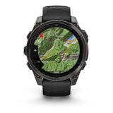 Garmin fēnix 8 AMOLED Zafiro 47 mm Titanio gris carbón correa negro