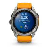 Cinturino arancione Garmin fēnix 8 AMOLED Sapphire 51 mm placcato titanio