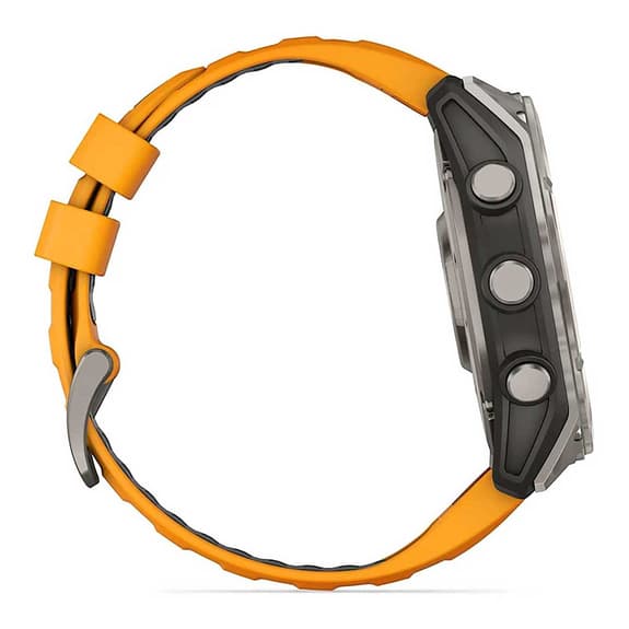 Garmin fēnix 8 AMOLED Sapphire 51 mm Bracelet orange plaqué titane