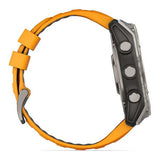 Garmin fēnix 8 AMOLED Zafiro 51 mm Titanio plateado correa naranja