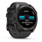 Garmin fēnix 8 AMOLED Sapphire 51 mm Titane gris anthracite bracelet noir