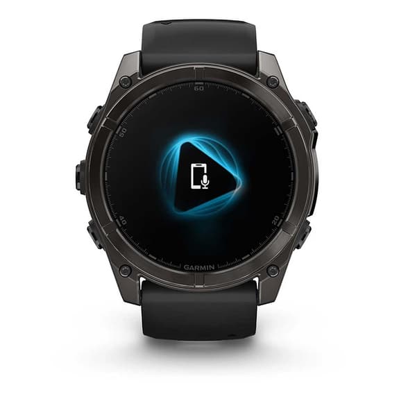 Garmin fēnix 8 AMOLED Zafiro 51 mm Titanio gris carbón correa negro