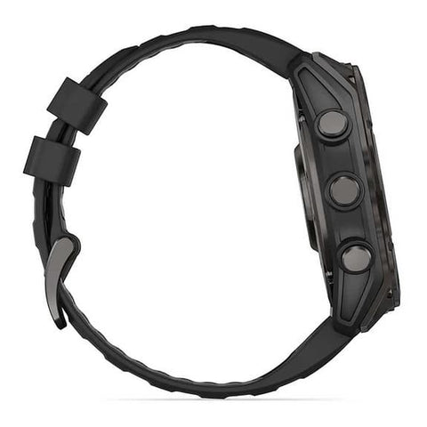 Garmin fēnix 8 AMOLED Zafiro 51 mm Titanio gris carbón correa negro