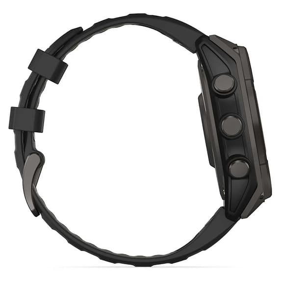 Garmin fēnix 8 Zafiro Solar 47 mm Titanio gris carbón correa negro