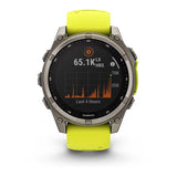 Garmin fēnix 8 Zafiro Solar 47 mm Titanio gris correa amarillo