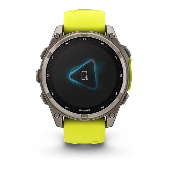 Garmin fēnix 8 Zafiro Solar 47 mm Titanio gris correa amarillo