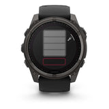 Garmin fēnix 8 Zafiro Solar 51 mm Titanio gris carbón correa negro