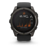 Garmin fēnix 8 Zafiro Solar 51 mm Titanio gris carbón correa negro