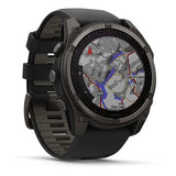 Garmin fēnix 8 Solar Sapphire 51 mm Titane gris anthracite bracelet noir